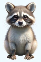 Obraz premium raccoon in 3d cartoon style isolated on white background