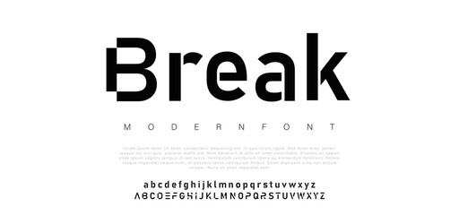 Break Future font creative modern alphabet fonts. Typography colorful bold with color dot regular. vector illustrator	