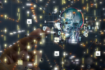 digital medical futuristic interface 3D rendering