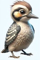 Fototapeta premium woodpecker in 3d cartoon style isolated on white background