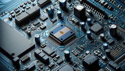 An intricate microchip with the Argentina flag embedded, representing the innovation and technological advancements of the Argentina in the field of electronics and microtechnology