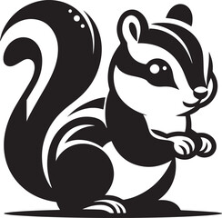 Chipmunk vector icon isolated on a white background. Chipmunk logo illustration.