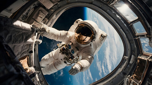 The astronauts had just finished their mission outside the spacecraft and were entering the spacecraft.