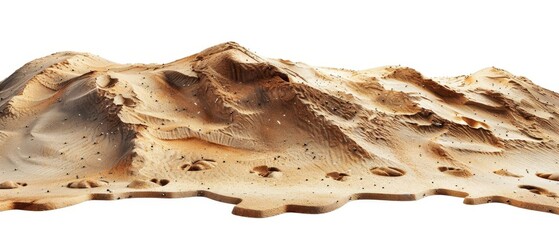 Detailed 3D printed terrain model showcasing mountainous landscape with intricate geographical features on a white background.