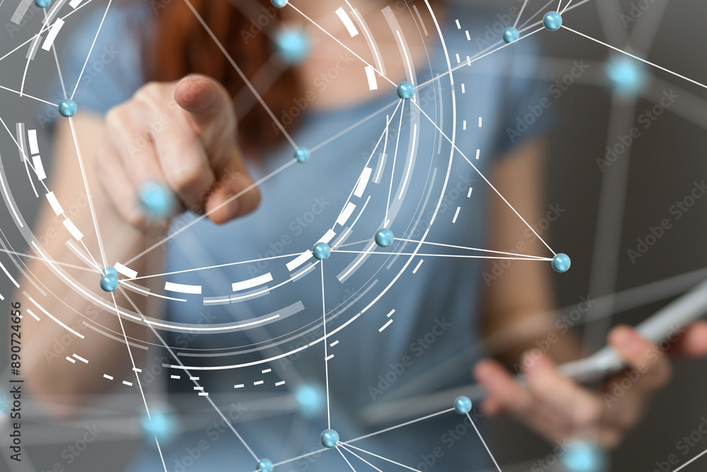 Aufkleber conference digital network and data concept 3d