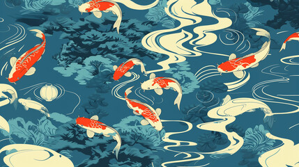 Japanese Koi Pond Wallpaper