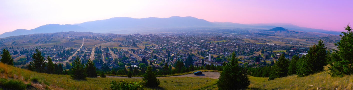 Butte City Skyline Panorama at Sunrise in Silver Bow County, Montana, United States: The beautiful cityscape of Montana's first major city and National Historic Site