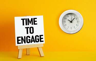 Time to engage is shown using the text and photo of clock