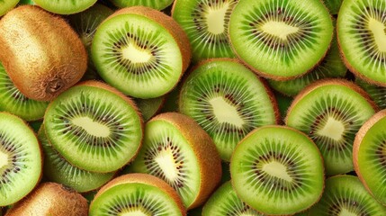 Seamless kiwi fruit cut slice  pattern background
