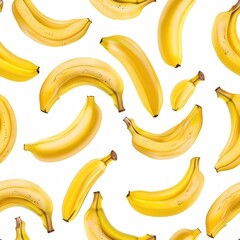 Seamless pattern background of fresh yellow goden banana fruit