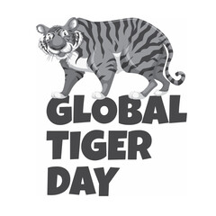 Obraz premium Global Tiger Day. illustration of a background for International Tiger Day. July 29th is great for greeting cards, posters, and banners.