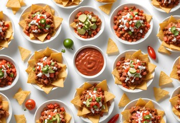 Concept photo of top view of Mexican food, Mexican cuisine, spicy food