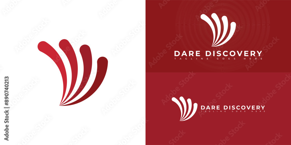 Poster abstract initial letter d or dd logo in red color isolated on multiple background colors. the logo i