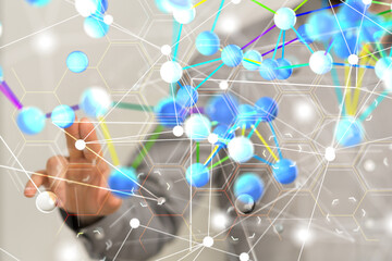 Abstract network of physical devices on the Internet using a network connection with statistics...