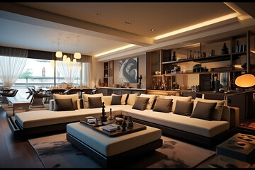 Fototapeta premium Indoor sophisticated design of comfortable home