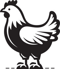 Chicken icon isolated on a white background. Chicken logo illustration.