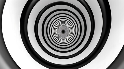 Obraz premium Abstract Black and White Spiral Tunnel