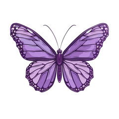 Elegant Purple Butterfly Sticker on White Background