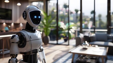 Fototapeta premium AI-Powered Robot Assistant A sleek humanoid robot assistant