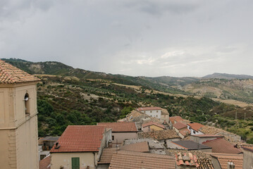 Fototapeta premium view of the roofs of the characteristic village of Pietrapaola in Calabria
