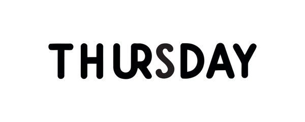 the word Thursday in one line. calligraphic text. Vector illustration