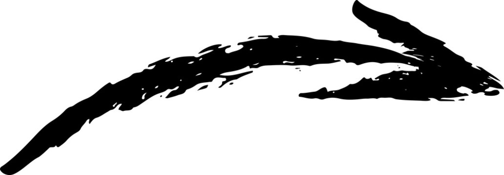 textured black arrow sign