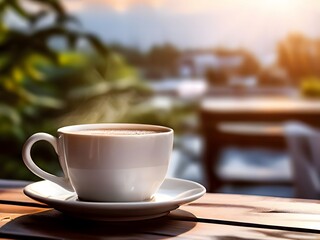 Fototapeta premium cup of coffee on table