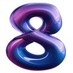 Isolated PNG Number 8, GENERATIVE AI