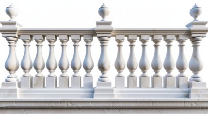 Classic balustrade on a white background. 