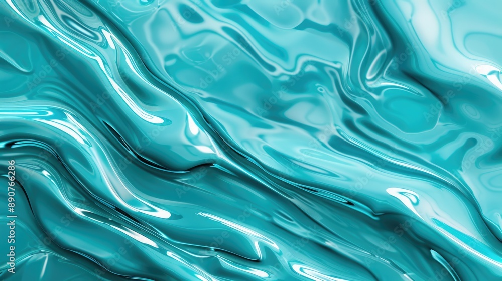 Poster a close-up view of a calm and clear blue liquid surface with subtle ripples