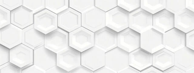 Naklejka premium White background with intricate geometric hexagon patterns creating a 3D effect.