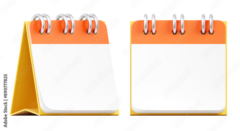 Fototapete a mockup of a desk calendar. a personal on-desk calendar in the form of a-frame whith a blank face p