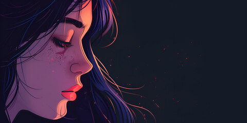 Vector for International Widows Day. gloomy drawing of a woman in tears. A significant day