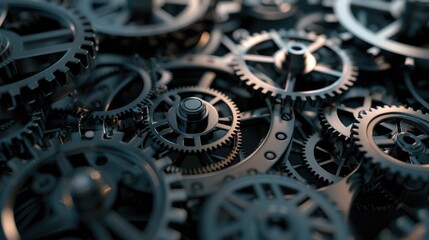 Mechanical components, industrial machinery, detailed shot of interlocking parts