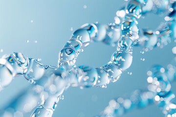 Water DNA: A Close-Up Look at Dripped Water in Diagonal DNA Chain Structure