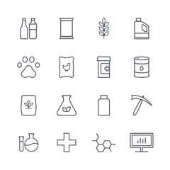 Icon Set - Line Icons Industries and Products