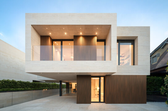 Modern architecture displaying minimalist design and lighting