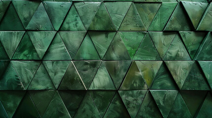 Abstract background with dark green triangles