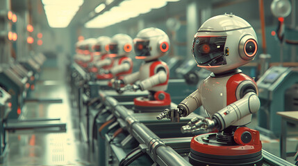 vehicle factory assembly line for robots