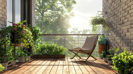 Cozy balcony with flowers