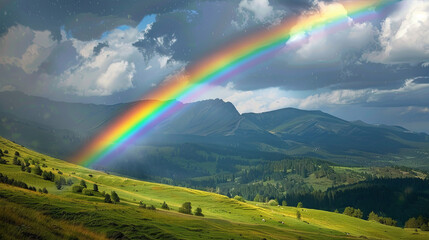 Obraz premium Bright rainbow in the sky