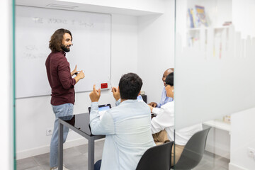 Interactive teaching session in a modern English Academy