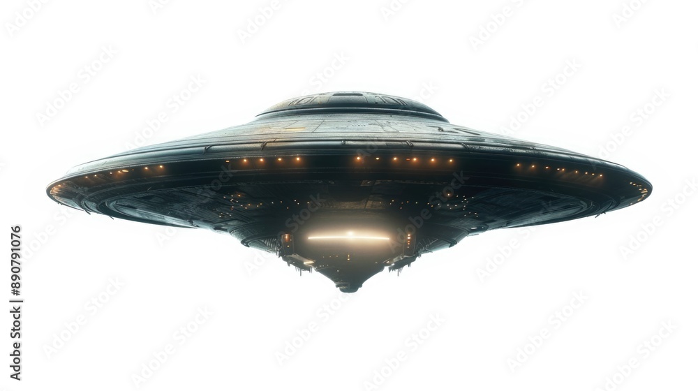Poster a close-up shot of an extraterrestrial spacecraft soaring through the sky, with a hint of smoke and 