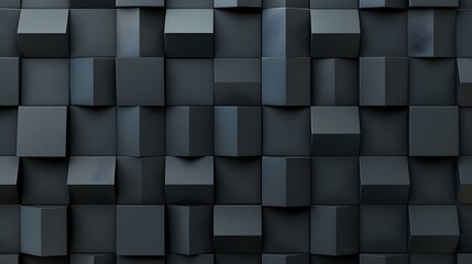 Black 3D Wall Background with Tiles