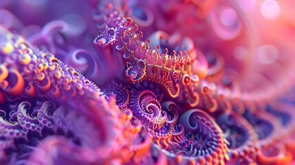 Fractal sequence patterns in 3D - Abstract multicolor design