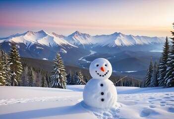 Obraz premium snowman in the snow