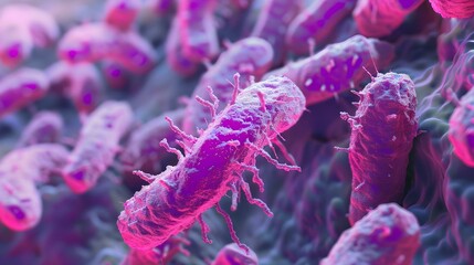 Microscopic view of bacteria