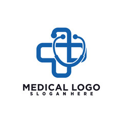 Obraz premium Medical health logo with creative idea concept premium vector
