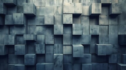 Urban architecture with concrete blocks