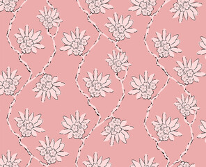 Seamless botanical flowers pattern, floral print.